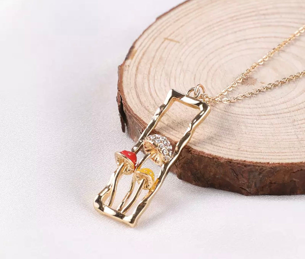 Gold Mushroom Necklace