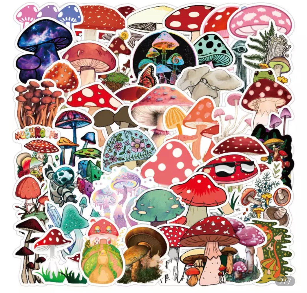 50 Piece Mushroom Sticker Pack