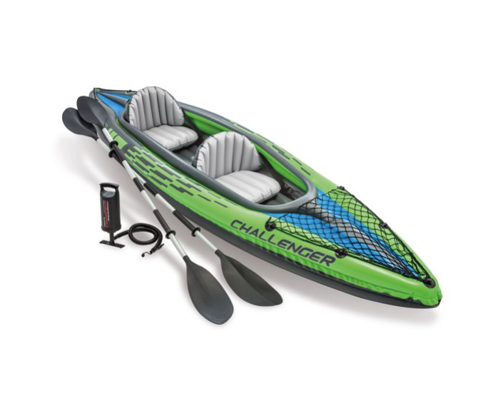 Intex Challenger K2 2-Person Inflatable Sporty Kayak + Oars and Pump